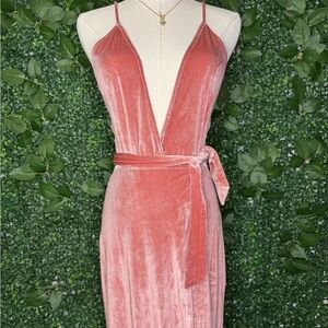 Sabo Skirt Strapless Blush Pink Velvet Dress
